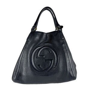 GUCCI Black Leather Shoulder Bag